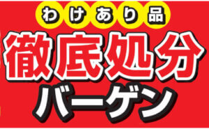 わけあり品 徹底処分バーゲン
