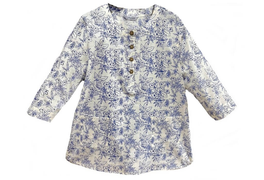 綿丸首チュニックブラウス