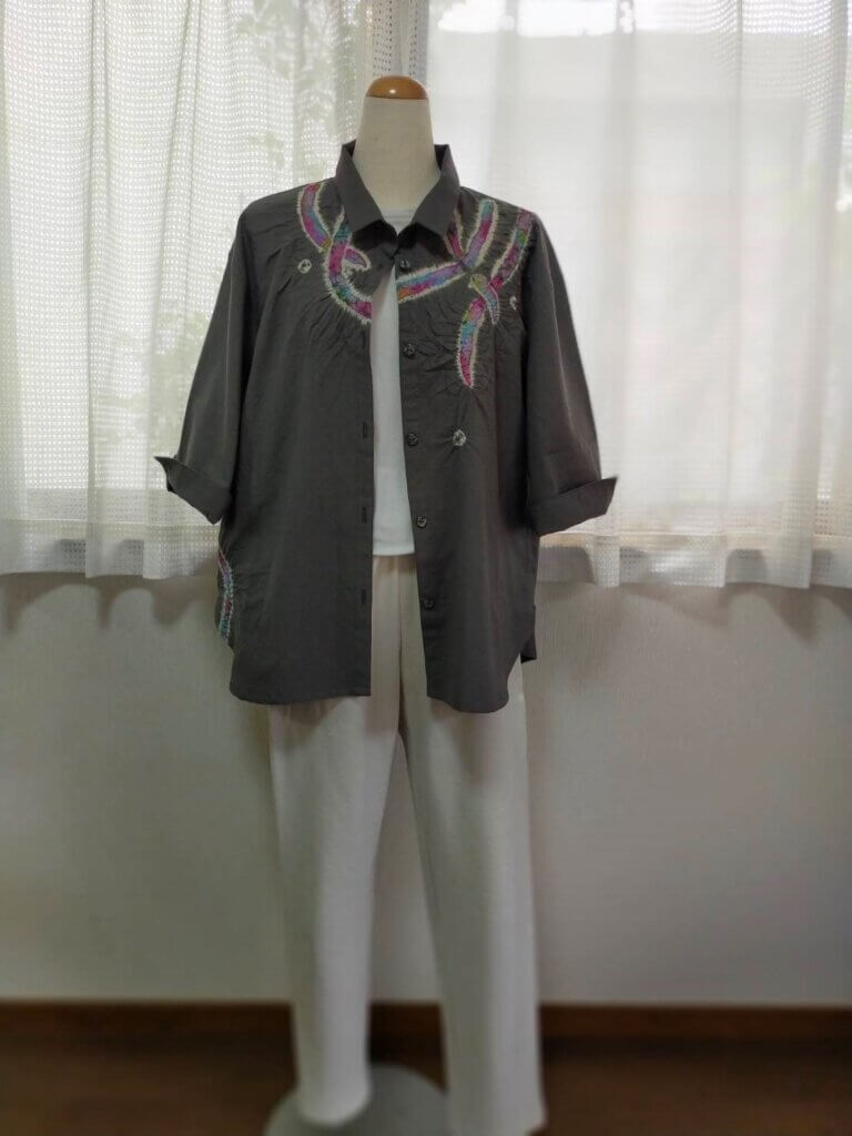 グリーン色チュニックジャケット