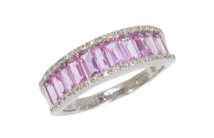 Pt950パパラチアサファイアリング